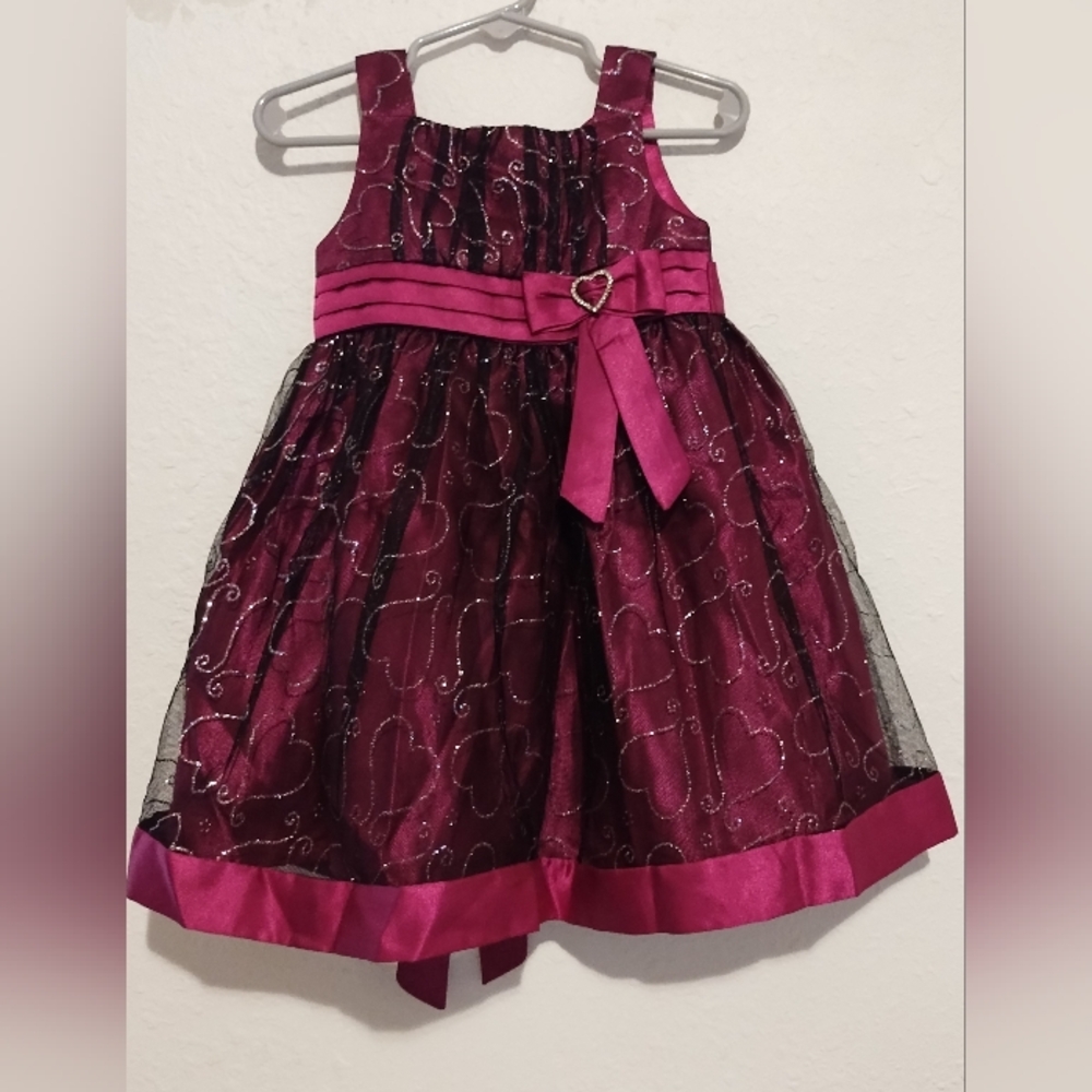 Love  fuschia dress with silver glitter